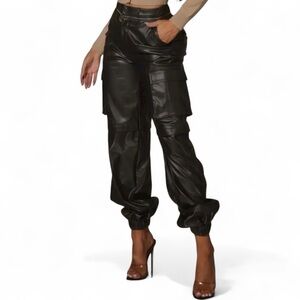 NEW WFFS Faux Leather Cargo Jogger